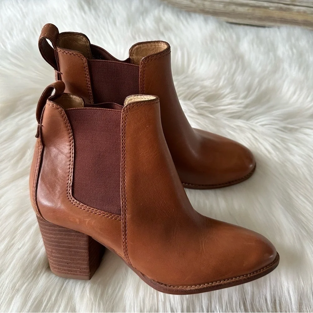 New Madewell The Regan Boots Brown Leather Shoes 5.5